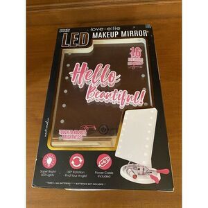 Love Ellie Amelia LED Vanity Makeup Mirror, Dimmable Lights, 180 Rotation, Batte